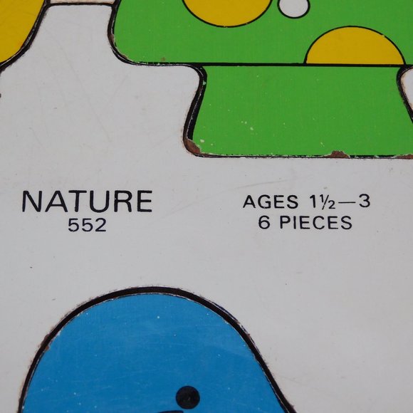 Vintage 1975 Fisher Price NATURE 552 Nature 6 Piece Wooden Puzzle - Picture 2 of 4